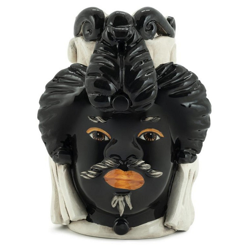 Ваза Vase Moro Man Small Black Черный Бежевый Ваза Vase Moro Man Small Black Черный Бежевый в Барнауле | Loft Concept