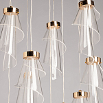 Люстра каскадная с 10-ю прозрачными плафонами Wave Line варинант исполнения - 4 | Loft Concept в Барнауле