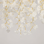 Люстра подвесная золотого цвета с декоративными ветвями и прозрачными рельефными подвесками FAIRYTREE Light варинант исполнения - 8 | Loft Concept в Барнауле