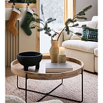 Журнальный стол с круглой деревянной столешницей Urban Style Space варинант исполнения - 5 | Loft Concept в Барнауле