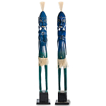 Комплект из 2-х деревянных статуэток Asmat Tall Statuettes Blue варинант исполнения - 1 | Loft Concept в Барнауле