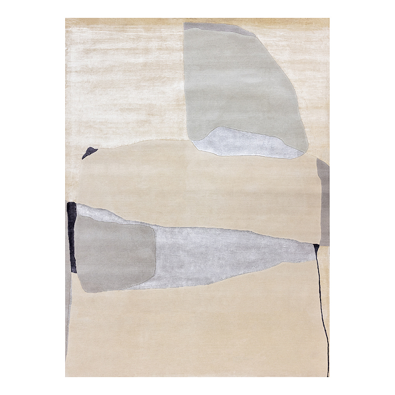 Ковер шелк Manhattan Wool Silk Carpet VI Серый Бежевый в Барнауле | Loft Concept 