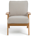 Кресло с каркасом из массива дуба Deniaud Oak Beige Armchair варинант исполнения - 2 | Loft Concept в Барнауле