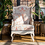 Кресло из массива бука серое с растительным орнаментом Raffael Floral Grey Armchair варинант исполнения - 11 | Loft Concept в Барнауле