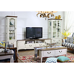 ТВ-тумба в стиле прованс из массива дерева Montmartre Wooden Provence TV Stand варинант исполнения - 3 | Loft Concept в Барнауле