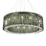 Круглая люстра с хрустальными подвесками Crystal Art Chrome Green Chandelier 12 варинант исполнения - 2 | Loft Concept в Барнауле