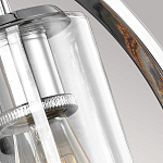 Бра цвета хром с круглой рамой и цилиндрическим прозрачным стеклянным плафоном на прямоугольном основании Feiss варинант исполнения - 5 | Loft Concept в Барнауле