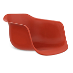 Стул пластиковый красного цвета на колесиках с подъемно-поворотным механизмом Eames Red варинант исполнения - 2 | Loft Concept в Барнауле