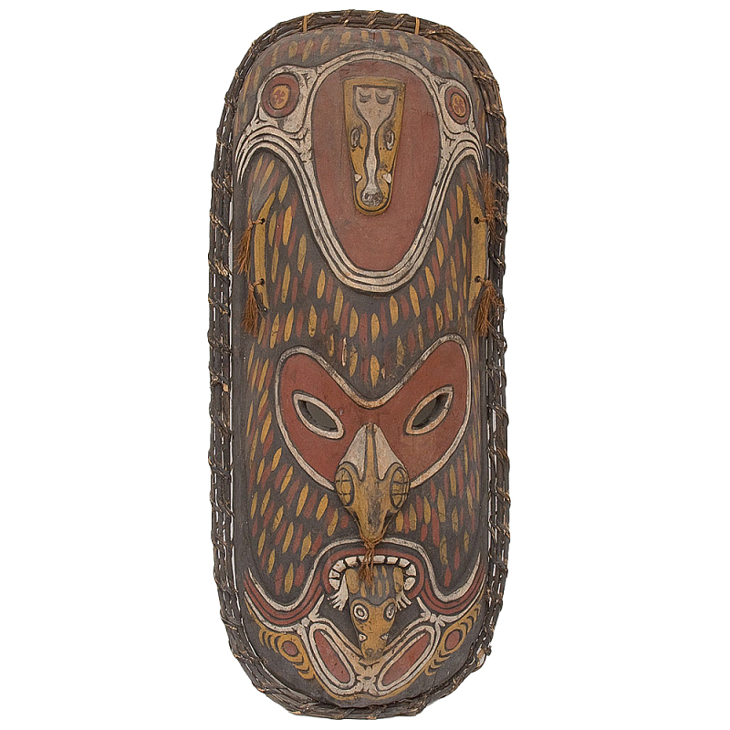 Деревянная расписная маска ручной работы Great Papuan Mask Коричневый Желтый Деревянная расписная маска ручной работы Great Papuan Mask Коричневый Желтый в Барнауле | Loft Concept