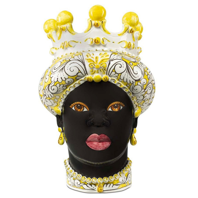 Ваза Vase Moro Lady Ornate Yellow Черный Желтый Белый Ваза Vase Moro Lady Ornate Yellow Черный Желтый Белый в Барнауле | Loft Concept