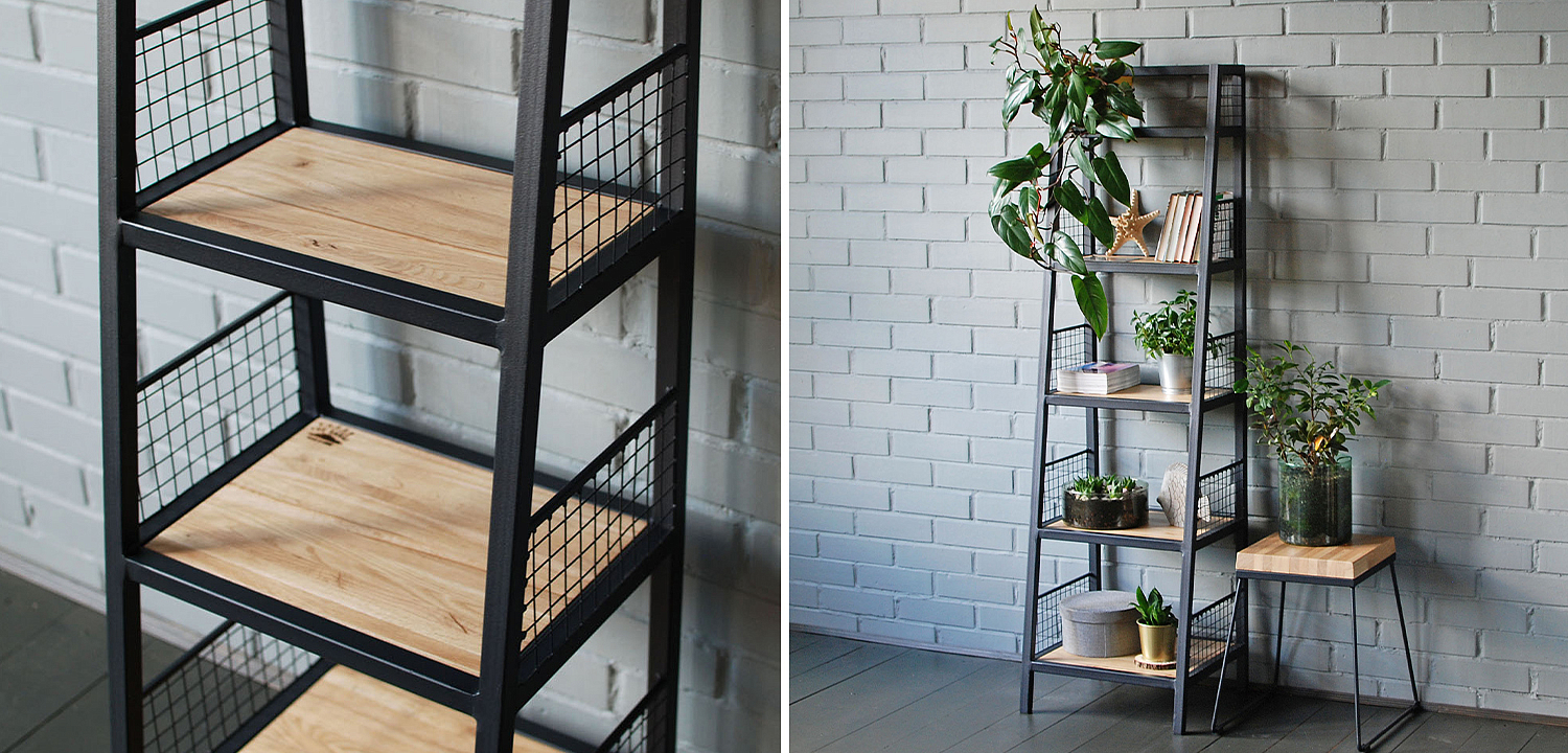 Стеллаж Kiyan Black Industrial Metal Rust Rack Стеллаж Kiyan Black Industrial Metal Rust Rack - Loft-Concept в Барнауле