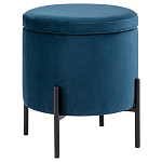 Синий пуф на черных ножках SANJAY варинант исполнения - 1 | Loft Concept в Барнауле