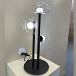 Настольная лампа с тремя прозрачными куполообразными плафонами и черным металлическим основанием Flos Wireline Lighting варинант исполнения - 5 | Loft Concept в Барнауле