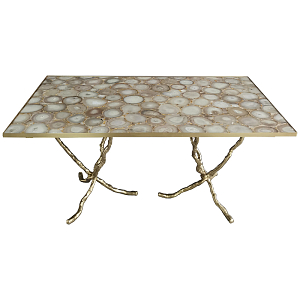 Обеденный стол Agate Design Beige Gold Dining Table
