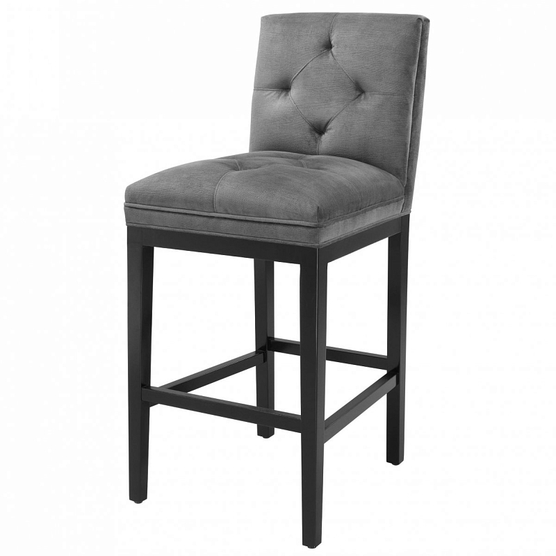 Барный стул Eichholtz Bar Stool Cesare Grey Серый Черный Барный стул Eichholtz Bar Stool Cesare Grey Серый Черный в Барнауле | Loft Concept