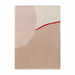 Плед из хлопка бежевого цвета с абстрактным принтом Elysian Flow Peach варинант исполнения - 2 | Loft Concept в Барнауле