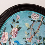 Стул из массива бука бирюзовый с изображением птиц в саду Turquoise Chinoiserie Bird Chair варинант исполнения - 3 | Loft Concept в Барнауле