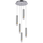 Подвесной светильник Metal Acrylic Tube Five Chrome Hanging Lamp варинант исполнения - 2 | Loft Concept в Барнауле