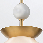 Подвесной светильник латунного цвета с конусовидным белым плафоном Quintiesse варинант исполнения - 4 | Loft Concept в Барнауле