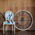 Часы настенные деревянные с римскими цифрами чёрного цвета Clock with History варинант исполнения - 3 | Loft Concept в Барнауле