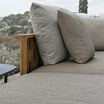 Дизайнерский уличный диван из массива дерева с плетеной спинкой PALINFRASCA Sofa варинант исполнения - 2 | Loft Concept в Барнауле