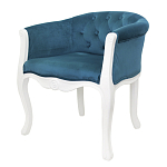 Кресло низкое в стиле прованс Louis French Armchair white and blue velour варинант исполнения - 3 | Loft Concept в Барнауле