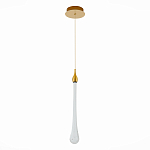 Подвесной светильник с плафоном в форме капли на золотистом каркасе Raindrop варинант исполнения - 3 | Loft Concept в Барнауле