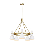 Люстра с 5-ю плафонами в форме песочных часов с узкими перфорированными отверстиями Feiss варинант исполнения - 13 | Loft Concept в Барнауле