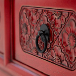 Деревянная ТВ-тумба в китайском стиле с 5-ю выдвижными ящиками Chinese TV Stand Red варинант исполнения - 4 | Loft Concept в Барнауле