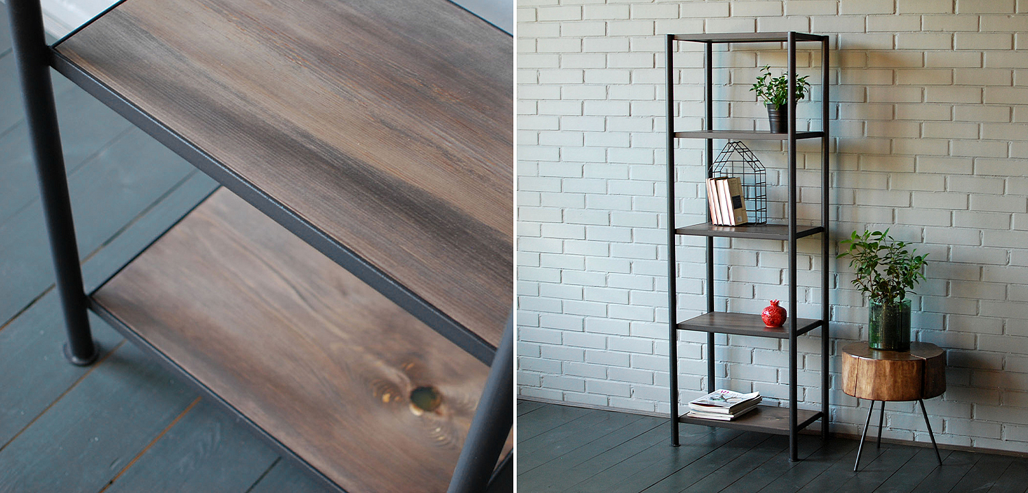 Стеллаж Keelan Industrial Metal Rust Rack Стеллаж Keelan Industrial Metal Rust Rack - Loft-Concept в Барнауле
