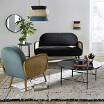 Бра с плетеным декором из ротанга Bonnie Wicker Blue Wall Lamp варинант исполнения - 4 | Loft Concept в Барнауле