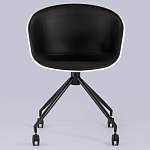 Офисное кресло из пластика с мягким сиденьем Eggshell Black варинант исполнения - 4 | Loft Concept в Барнауле