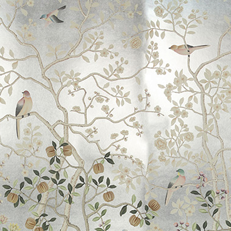 Обои ручная роспись Temple Newsam White Gold gilded silk Обои ручная роспись Temple Newsam White Gold gilded silk в Барнауле | Loft Concept