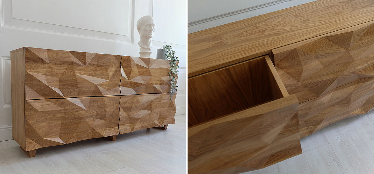 Комод с большими угловыми фигурами, 2 уровня Geometric Greece Комод с большими угловыми фигурами, 2 уровня Geometric Greece - Loft-Concept в Барнауле