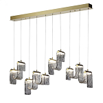 Подвесной светильник линейный с плафонами волнистой формы из фактурного стекла Big Wave варинант исполнения - 3 | Loft Concept в Барнауле