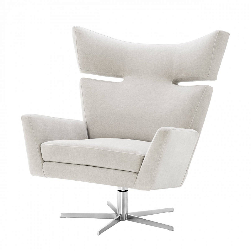 Кресло Eichholtz Swivel Chair Eduardo Никель Молочный Кресло Eichholtz Swivel Chair Eduardo Никель Молочный в Барнауле | Loft Concept