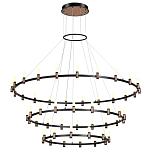 Люстра подвесная с тремя круглыми ярусами и цилиндрическими плафонами Arnaut Light варинант исполнения - 4 | Loft Concept в Барнауле