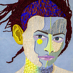 Картина с вышивкой Портрет wall panel People with the yellow ear 2 варинант исполнения - 2 | Loft Concept в Барнауле