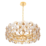 Люстра круглая золотого цвета с круглыми хрустальным элементами Solyria варинант исполнения - 6 | Loft Concept в Барнауле