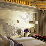 Обои ручная роспись в стиле Арт-деко Whistler Peacocks Special Colourway on 12 Carat White Gold gilded silk варинант исполнения - 1 | Loft Concept в Барнауле