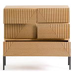 Комод с геометрическим рисунком на ящиках Anders Light Wood варинант исполнения - 3 | Loft Concept в Барнауле