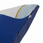 Подушка декоративная хлопковая синего цвета с абстрактным принтом Elysian Flow Azure варинант исполнения - 4 | Loft Concept в Барнауле