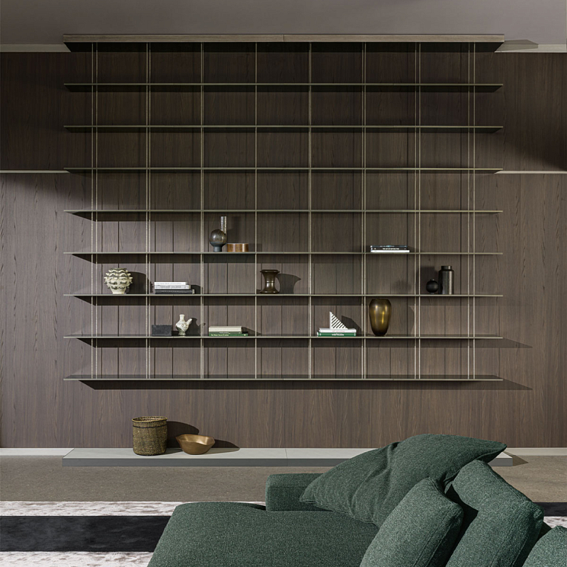 Модульный навесной стеллаж GRADUATE Bookshelves Коричневый Латунь сатинированная Модульный навесной стеллаж GRADUATE Bookshelves Коричневый Латунь сатинированная в Барнауле | Loft Concept