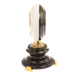 Часы настольные бронзовые из натуральных камней Мрамор и Змеевик Stone Clock варинант исполнения - 6 | Loft Concept в Барнауле