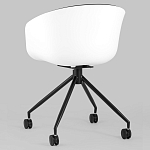 Офисное кресло из пластика с мягким сиденьем Eggshell Black варинант исполнения - 6 | Loft Concept в Барнауле