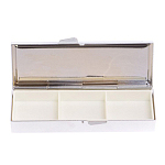 Таблетница карманная прямоугольная с 3-мя отделениями с зеркалом и накладкой из натурального камня Содалит Silver Stone Pillboxes варинант исполнения - 2 | Loft Concept в Барнауле