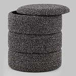 Пуф Three Gray в ткани букле серого цвета варинант исполнения - 2 | Loft Concept в Барнауле