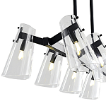 Люстра светодиодная с 8-ю прозрачными плафонами из акрила и стали Glass Cylinder Black варинант исполнения - 7 | Loft Concept в Барнауле
