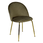 Стул велюровый хаки на золотистых металлических ножках Vendramin Chair варинант исполнения - 2 | Loft Concept в Барнауле
