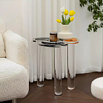 Дизайнерский журнальный стол с фигурной столешницей на 3-х прозрачных ножках Rahakif варинант исполнения - 4 | Loft Concept в Барнауле